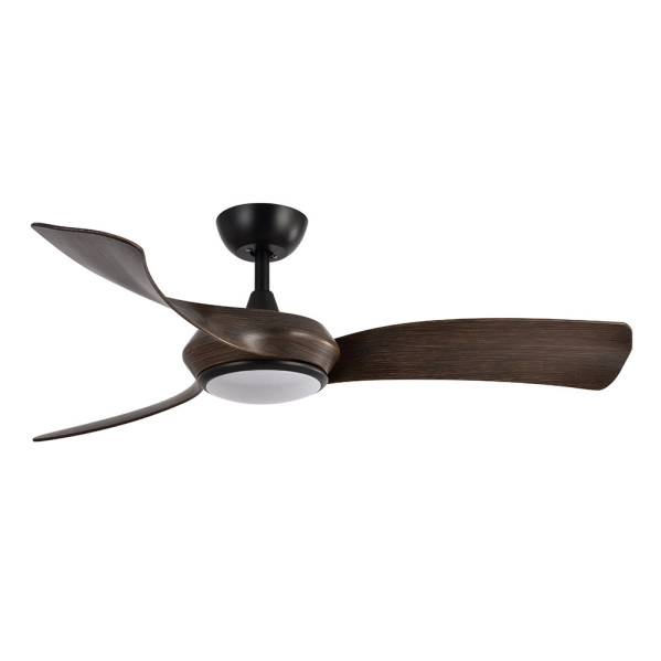 Ventilador de Techo LED Negro/Roble 30W  Metal / ABS / Policarbonato Motor DC con Temporizador Mando a Distancia Palas Retráctiles  Verano e Invierno