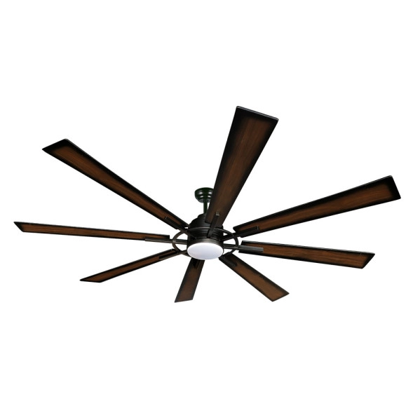 Ventilador de Techo LED Negro/Roble 24W  Metal / MDF / Policarbonato Motor DC con Temporizador Mando a Distancia Palas Retráctiles  Verano e Invierno