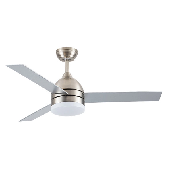 Ventilador de Techo LED Níquel / Plata 26W  Metal / MDF / Policarbonato Motor DC con Temporizador Mando a Distancia Palas Retráctiles  Verano e Invierno
