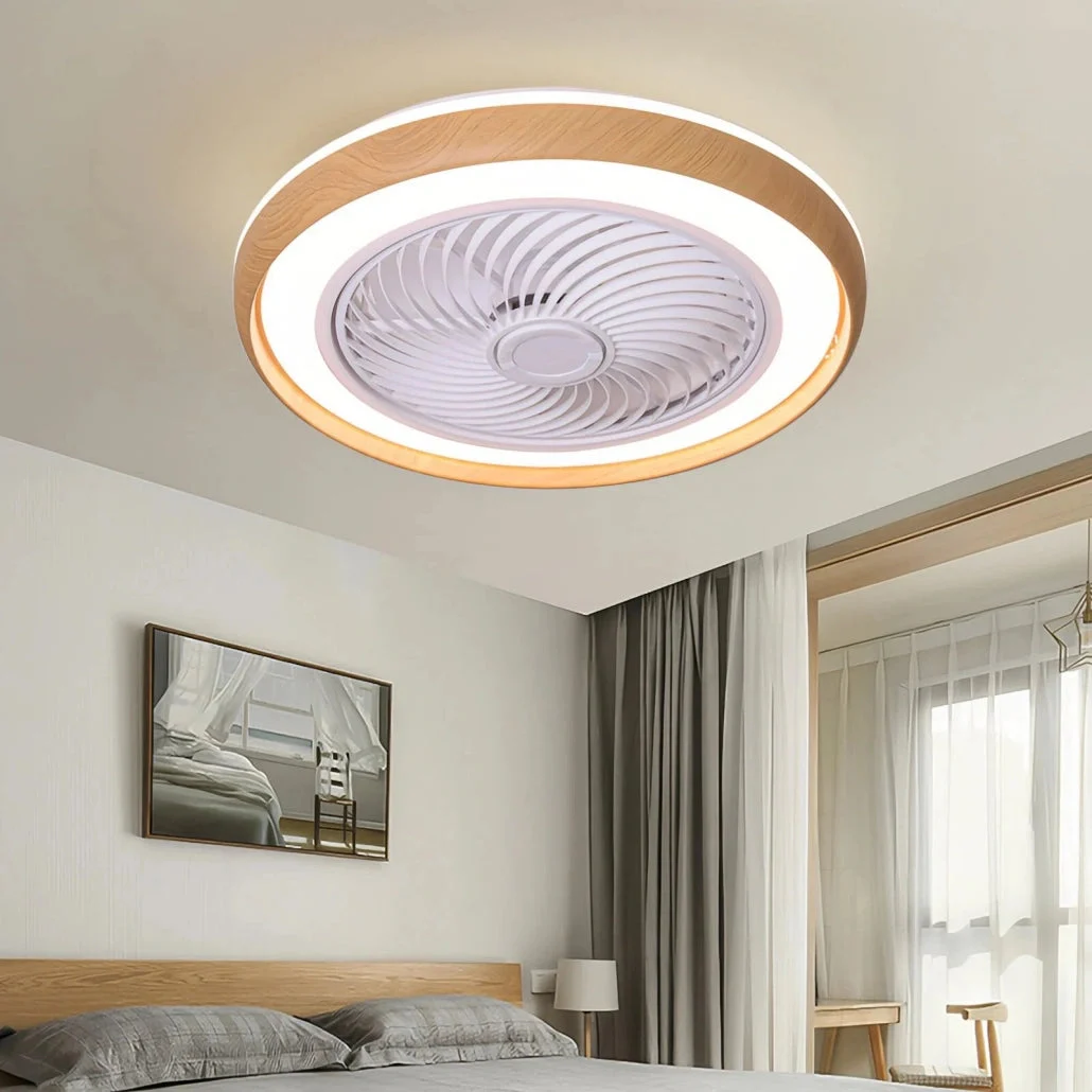 Ventilador de techo con luz silencioso sin aspas DC regulable Ø 50 cm para dormitorio