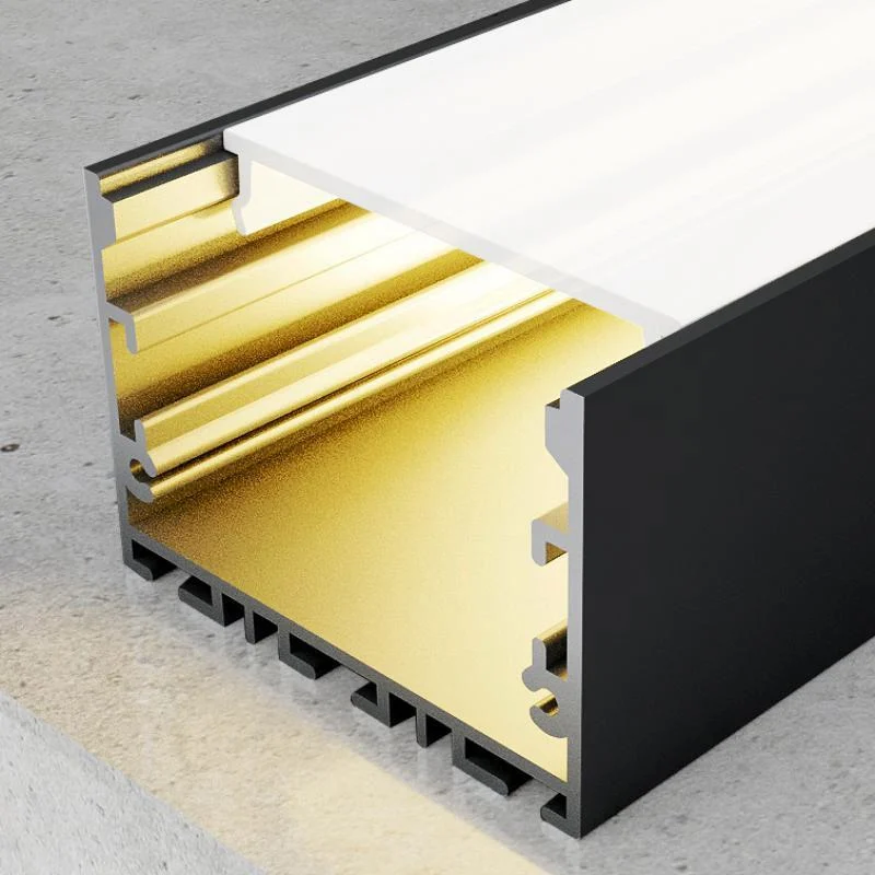 Perfil de Aluminio Superficie Sixe Lacado Negro 12V/24V/220V 2 Metros – Opcional Colgante