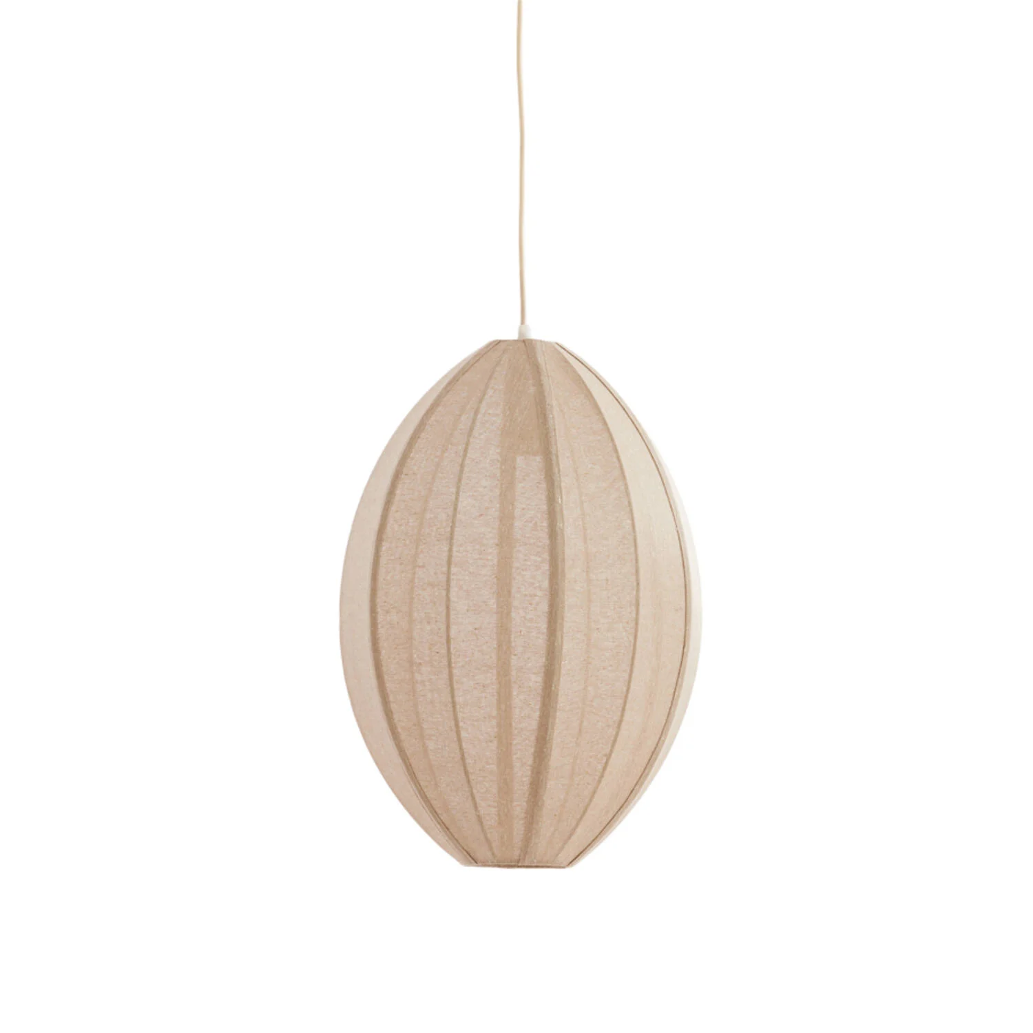 Lámpara ovalada beige con pantalla de tela Light & Living Milatos