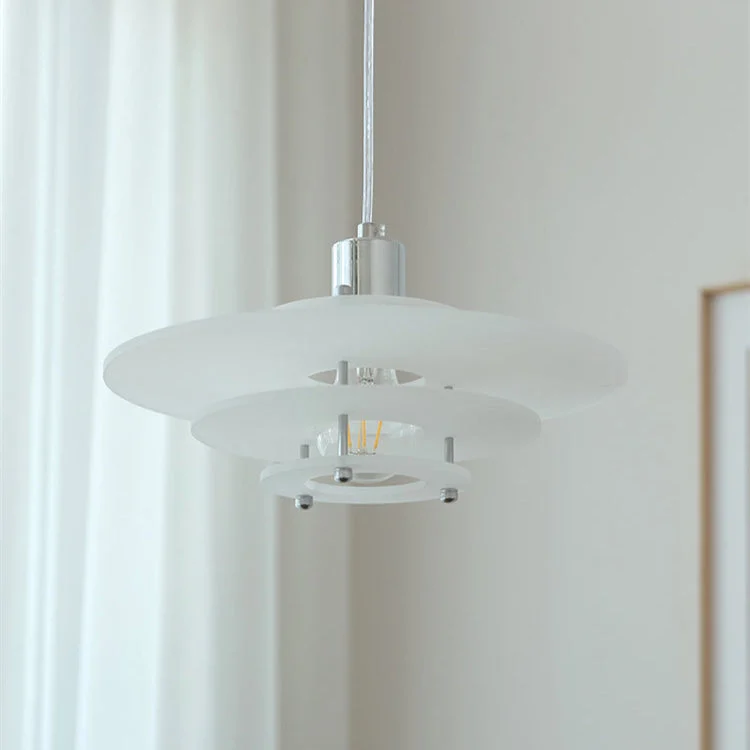 AeroLuz - Lámpara Colgante Vintage con Estilo Moderno Hierro Transparente Naranja Blanco