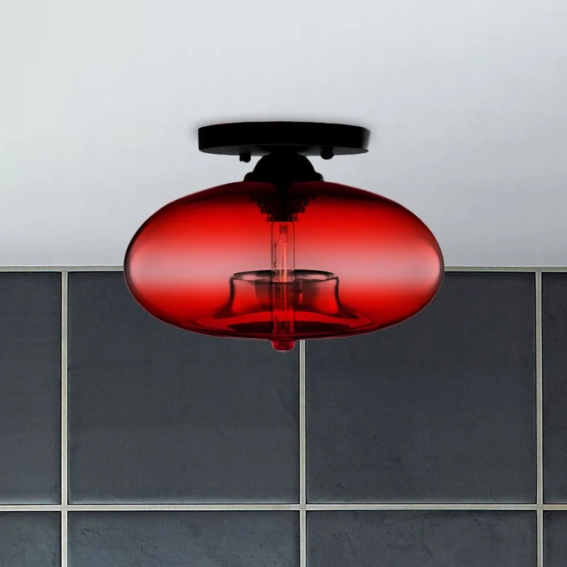 Arisha Lámpara de Techo Industrial Art Decó Globo Flush Mount Salón