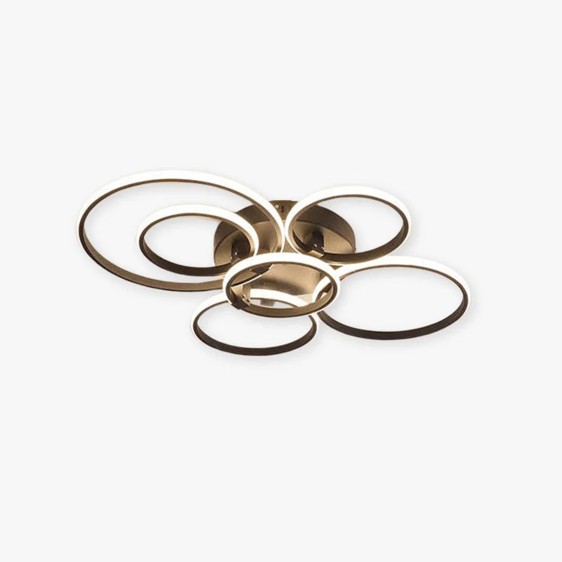 Arisha Decorativa Anillos Acrílico/Metal LED Lámpara de Techo Negra/Blanca