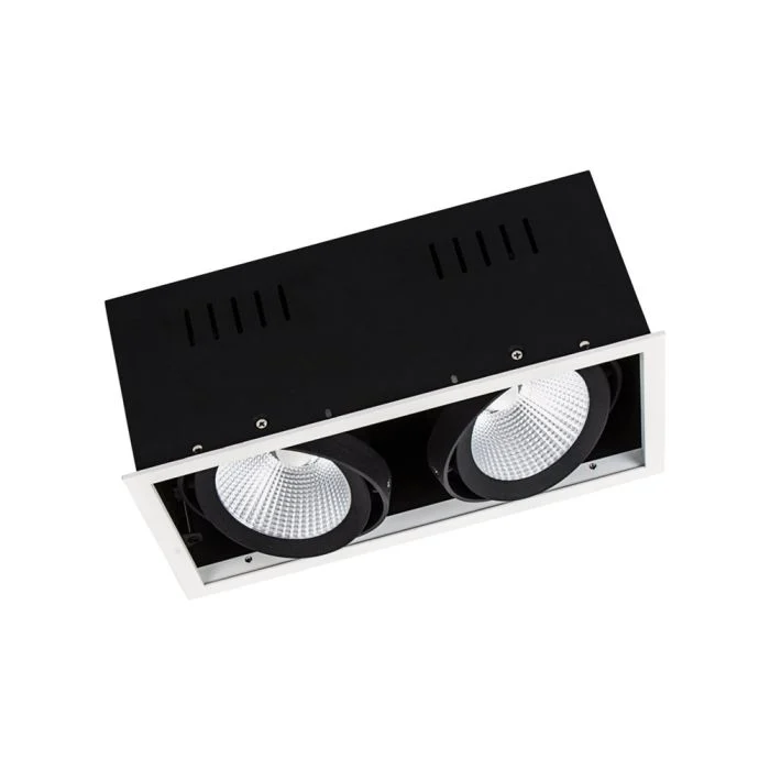 Ledvance Foco LED Cuadrado Multi Ajustable Negro-Blanco 2x30W 5400lm 38D - 840 Blanco Frio | Recorte 320x160mm