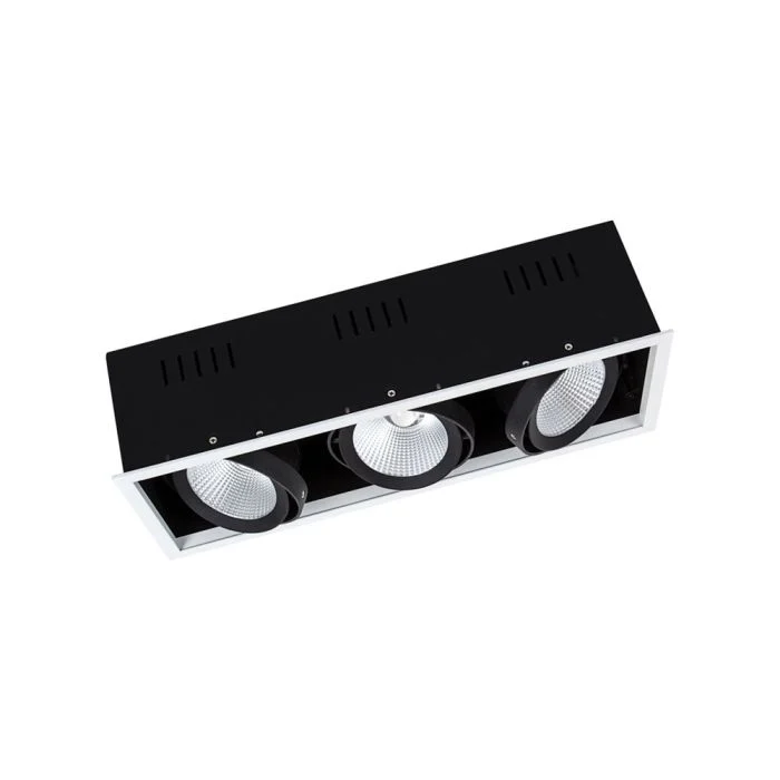 Ledvance Foco LED Cuadrado Multi Ajustable Negro-Blanco 2x30W 5400lm 38D - 830 Luz Cálida | Recorte 475x160mm