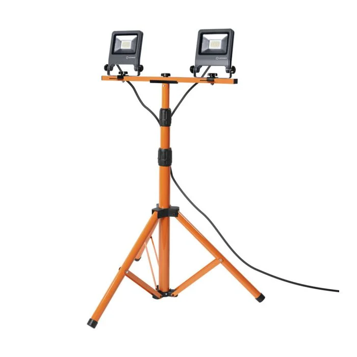 Ledvance Proyector LED Lámpara de construcción Trípode Oscuro Gris 2X20W 3400lm 120D - 840 Blanco Frio | IP65 - Simétrico