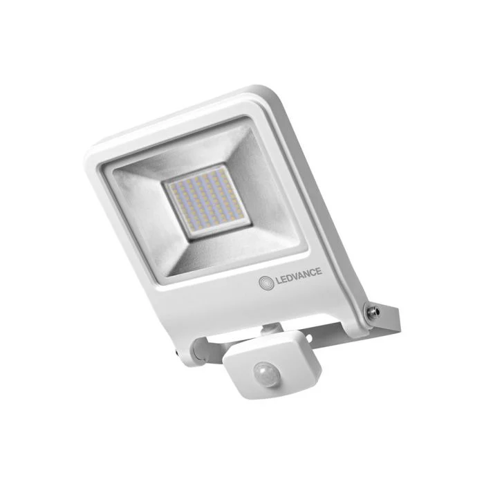 Ledvance Proyector LED Endura Blanco 50W 4500lm 100D - 830 Luz Cálida | IP44 - Sensor de movimiento y luz - Simétrico