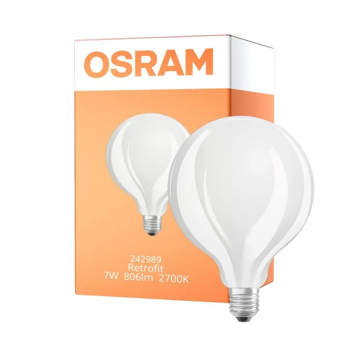 Osram Retrofit LED E27 Globe con Filamento Mate 7W 806lm - 827 Luz muy Cálida | Reemplazo 60W