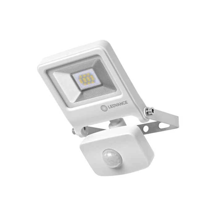 Ledvance Proyector LED Endura Blanco 10W 800lm 100D - 830 Luz Cálida | IP44 - Sensor de movimiento y luz - Simétrico