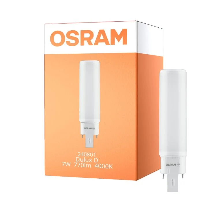 Osram Dulux-D LED 7W 770lm - 840 Blanco Frio | 2-Pines - Reemplazo 18W