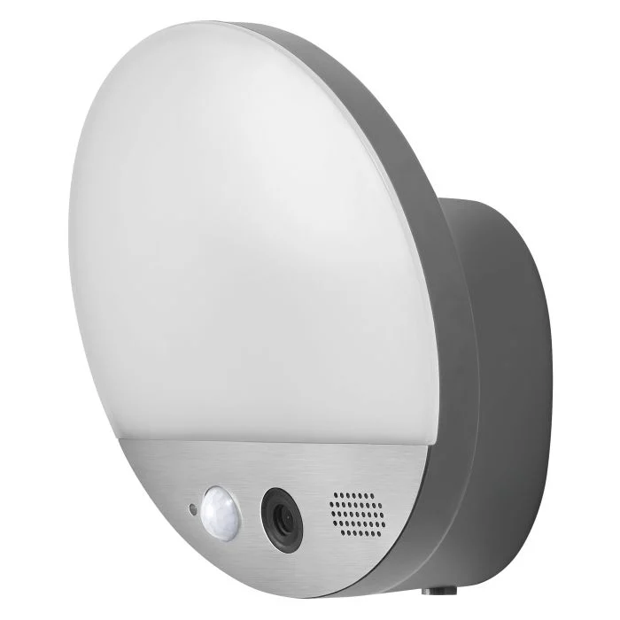 Ledvance Smart+ WiFi Jardín Luz de pared Oscuro Gris Al aire libre 15W 950lm - 830 | Esférica Camera - Sensor Remote