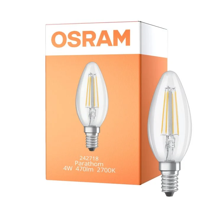 Osram Classic LED E14 Vela con Filamento Clara 4W 470lm - 927 Luz muy Cálida | Mejor reproducción de color - Regulable - Reemplazo 40W