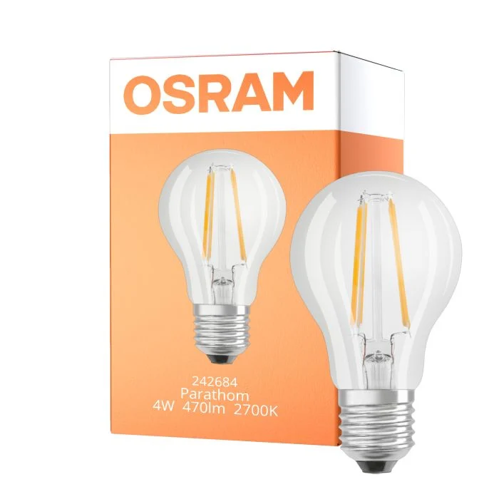 Osram Parathom Retrofit Classic LED E27 Pera con Filamento Clara 4W 470lm - 927 Luz muy Cálida | Mejor reproducción de color - Reemplazo 40W
