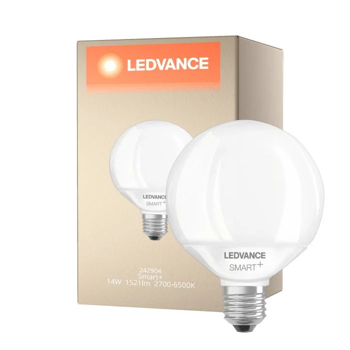Ledvance Smart+ Wifi E27 Globe 16W 1521lm - 827-865 Ajustable Blanco | RGBW - Reemplazo 100W