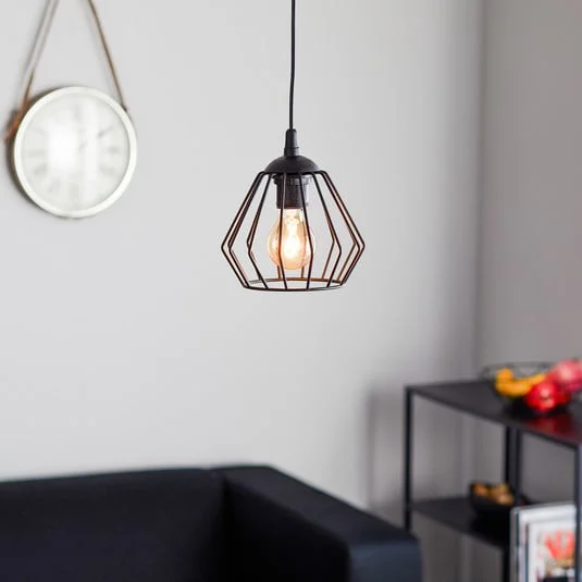 Lámpara colgante Agat negro, 1 luz