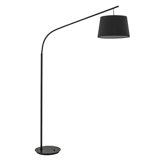 Lámpara de arco Daddy con pantalla textil, negro