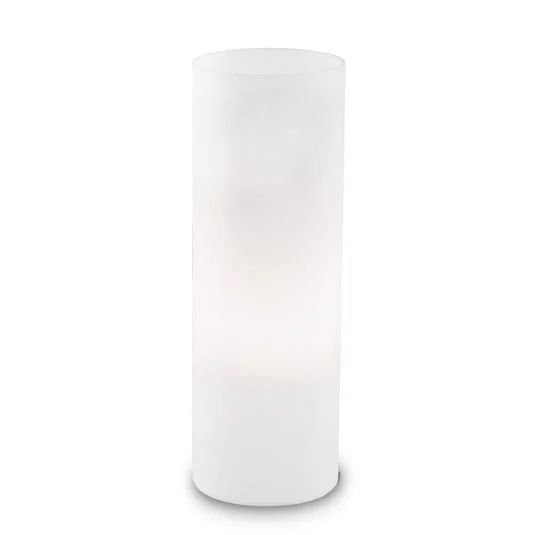 Lámpara de mesa Edo de vidrio blanco, altura 35 cm