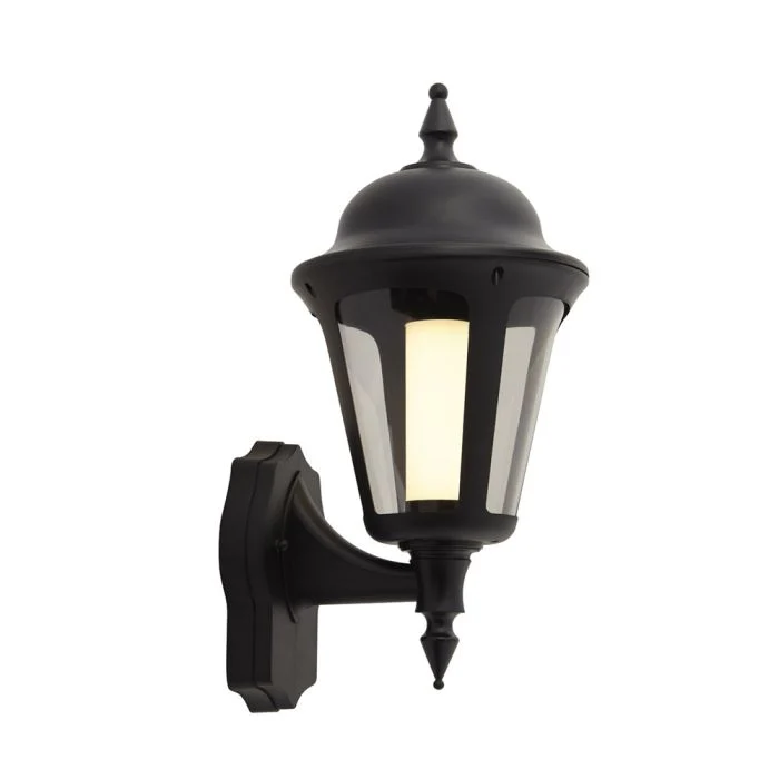 Ansell LED Luz De Pared Latina Linterna Negro - Apta para E27 Hasta 42W | IP65