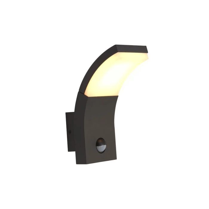 Ansell LED Luz de pared Senza Grafito  6.5W 366lm - 840 Blanco Frio | IP54 - Sensor de movimiento y luz