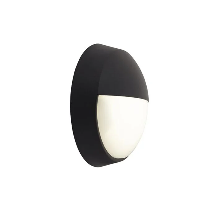 Ansell Plafón LED Techo/Pared Helder Circular Párpado Negro 12W 1058lm - 830-840-865 CCT | 215mm - IP54