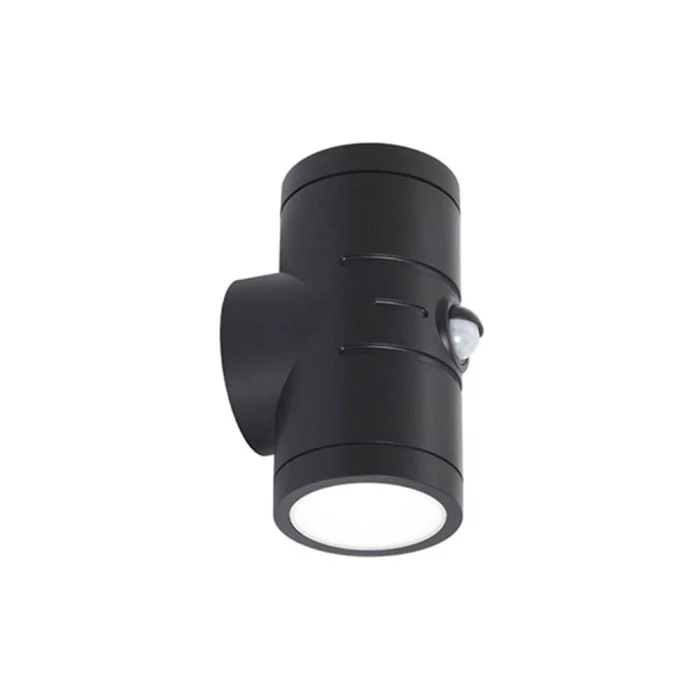 Ansell Luz De Pared Reef Negro Up & Down - Al Aire Libre - 10W 885lm 90D - 830-840-860 CCT | IP65 -Sensor de Movimiento y Luz