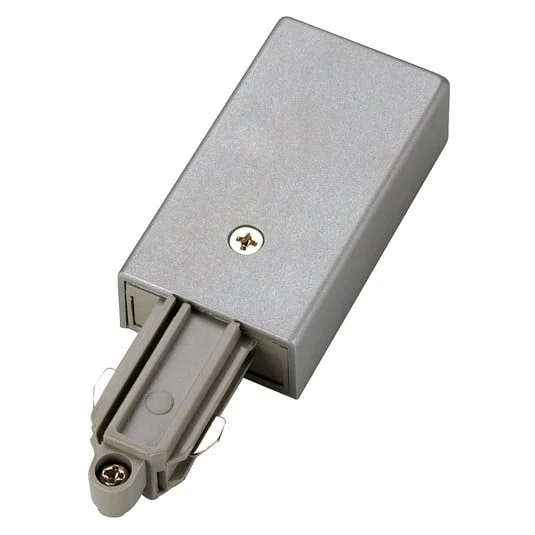 Alimentador SLV 1 riel monofásico tierra derecha plata