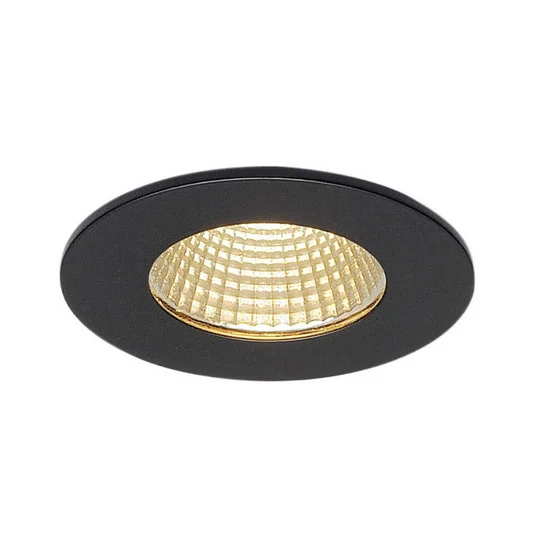 SLV Patta-I Lámpara empotrable LED, redonda, negro mate