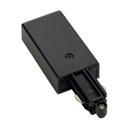 Alimentador SLV 1 riel monofásico tierra derecha negro.