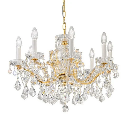 KOLARZ Maria Louise de araña, oro 24 kt, 8 luces