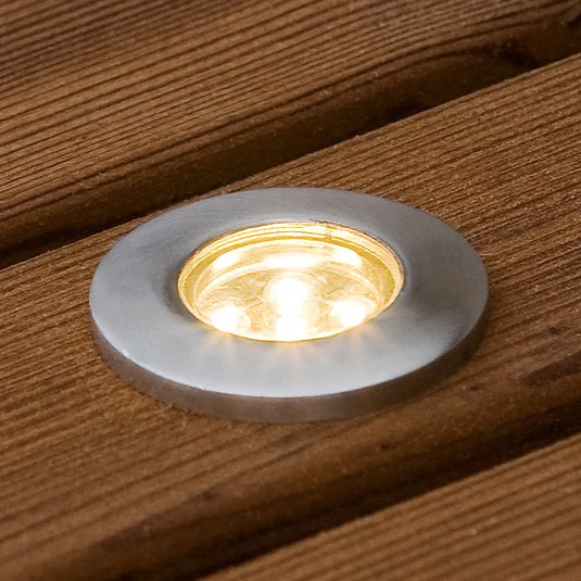 Juego de 6 focos de suelo LED empotrables, modelo plano