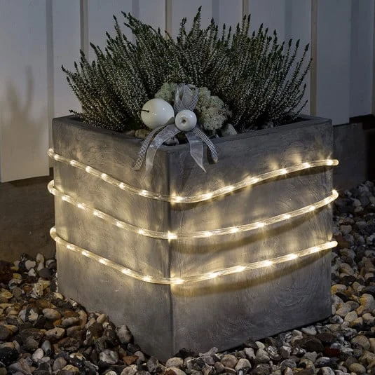 Manguera de luces LED de 6 m para exterior con sensor, 96 lúmenes, con batería