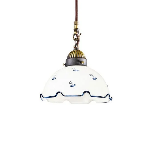 Lámpara colgante Nonna flores Ø 20 cm 1 luz azul