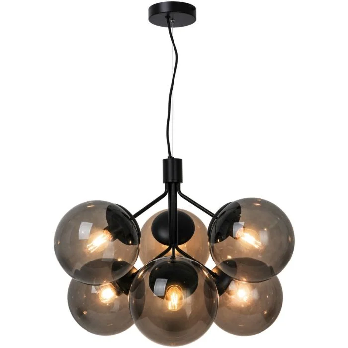 Nordlux Colgante de luz Ivona 6x E27 Negro - Metal | Max. 28W