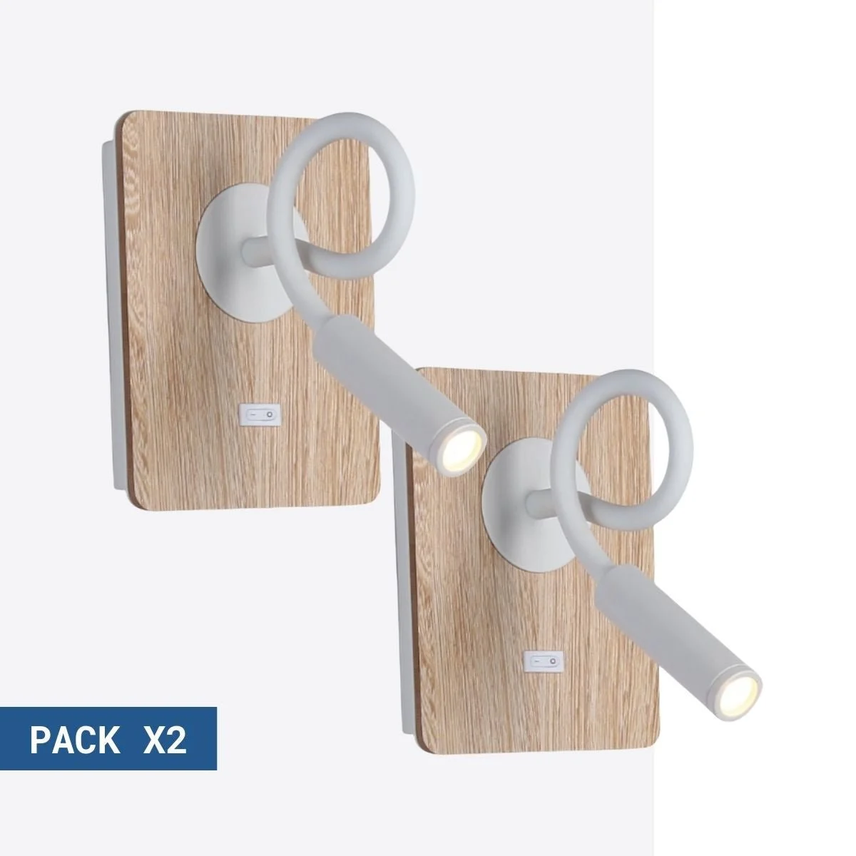 Pack x 2 - Aplique de pared flexible para lectura "LONDON" - Chip CREE - 3W