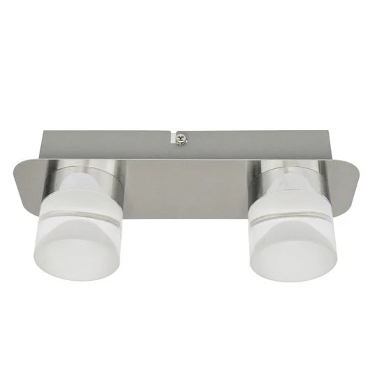 Plafón LED Stefanie, 2 luces, acero