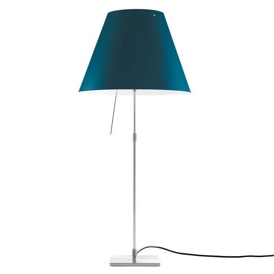 Luceplan Costanza lámpara mesa D13i aluminio/azul