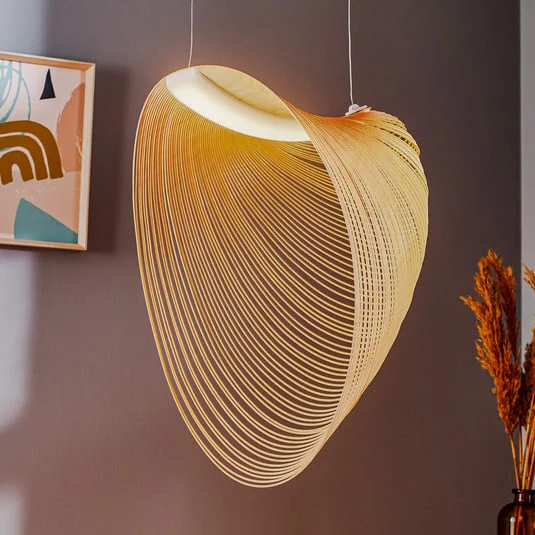 Luceplan Illan Lámpara colgante LED de madera atenuable Ø 60 cm