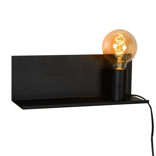 Práctico aplique de pared Sebo de metal negro