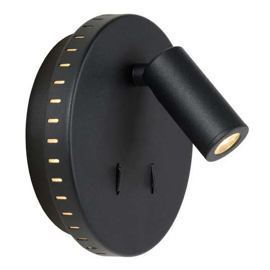Aplique de pared LED Bentjer 2 fuentes de luz negro
