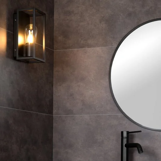 Aplique de pared Carlyn baño negro