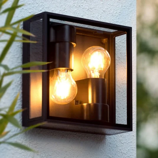 Aplique de exterior Dukan IP65, 2 luces