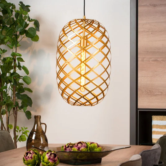 Lámpara colgante de tungsteno Ø 32 cm, oro mate