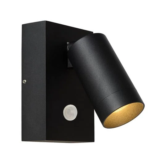 Foco de pared de exterior Taylor Sensor, 1 luz negro