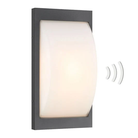 Aplique de exterior 069SEN, sensor, grafito, 33 cm, E27