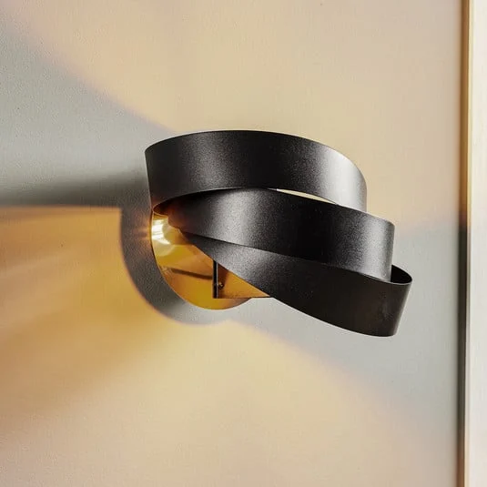 Aplique de pared Vento, negro, E14, metal, 14 cm de altura