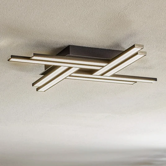 Lámpara LED de techo Largo 8 luces negro