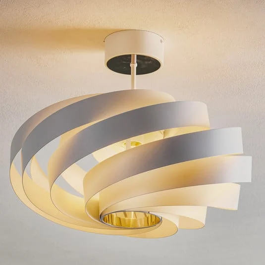 Plafón Vento, blanco, metal, Ø 50 cm
