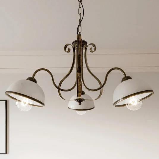 Lámpara colgante Antica de estilo rústico, 3 luces